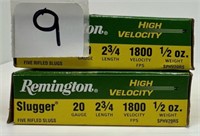 (10) Rounds Remington 20ga 2 3/4" Slugs.