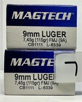 (100) Rounds Magtech 9mm FMJ.