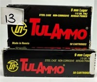 (100) Rounds Tulammo 9mm FMJ.