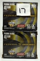 (40) Rounds Federal Premium .40cal Hollow Point.