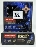 (40) Rounds Norma .380 auto Monolithic Hollow