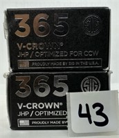 (40) Rounds V-Crown 365 .9mm JHP.