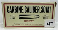 (50) Rounds Hornady .30 cal M1 FMJ.