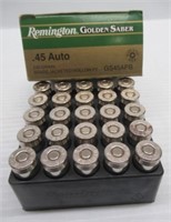 (25) Rounds of Remington Golden Sabre .45 Cal.