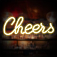 LED Neon Light Sign CHEERS, 13x5, Warm White