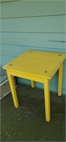 Yellow Wooden Table - 24 X 24 X 26.