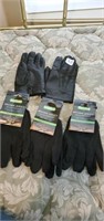 Men's Leather Cashmere Lined Gloves - M & Cotton