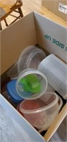 Box of Misc. Plastic Bowls & more