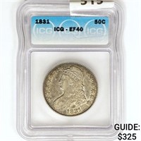 1831 Capped Bust Half Dollar ICG EF40