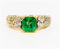 Jewelry 18kt Yellow Gold Emerald Ring