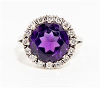 Jewelry 14kt White Gold Amethyst Cocktail Ring