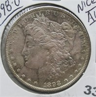 1898-O Morgan Silver Dollar. Nice/AU.