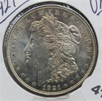 1921 Morgan Silver Dollar. UNC.