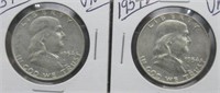 (2) 1954-D UNC Franklin Half Dollars.
