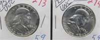 (2) 1959 UNC Franklin Half Dollars.
