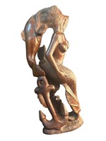 Wood Mermaid Statue