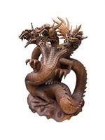 Handcarved Wood Asian Hydra