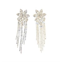 Exquisite Diamond Drop 18k White Gold Earrings