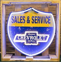 Neon Sign ‘Sales & Service Chevrolet’ in Crate