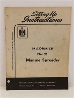 Manual - McCormick No 21 Manure Spreader