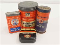 Tins (Firestone, Dutch Patch Kit, Philco)