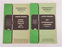 John Deere Manuals (Snow Plows, 45 Hyd Loader)