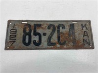 1927 Kan License Plate