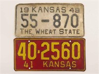 1941, 1949 Kansas License Plates