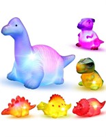 6 Packs($20)LightUp Floating Dinosaur BathToys Set