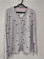 Gray Pink Print Pajama  shirt Women's Size XL