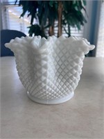 Westmoreland Milk Glass Hobnail Handkerchief Vase
