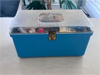 Vintage sewing box and all contents