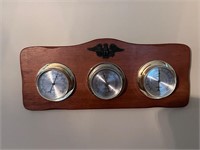 Vintage Springfield Triple Dial Barometer
