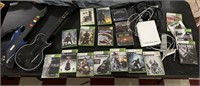 Wii console 15 X Box & Old PC games 2 guitars