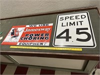2 lg signs Jamesway Choring & Speed Limit