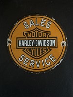 Harley Davidson sign heavy porcelain over metal