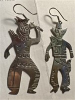 Old TAXCO Mex cowboy indian earrings 925 sterling