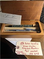 18k Parker Duofold Marble Rollerball Fountain Pen