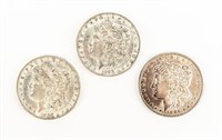 Coin 3 Morgan Silver $-1886(P)-AU+2,1888(P)-XF