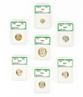Coin 6 Silver Washington Quarters + More