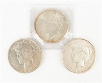 Coin 3 Peace Dollars XF- BU