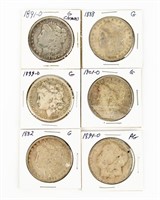 Coin 6 Morgan Silver Dollars AG-G