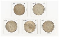 Coin 1922-PD+1923-S+'24+'25 Peace Dollars(5) VG