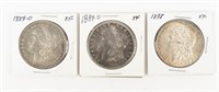 Coin 3 Morgan Silver Dollars XF