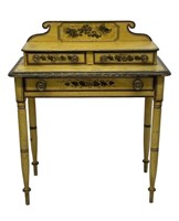 CHROME YELLOW STENCIL DECORATED DRESSING TABLE