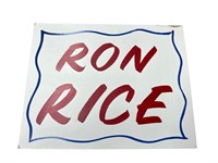 Hand Painted Ron Rice Sign