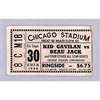1949 Boxing Ticket Beau Jack Vs Kid Gavilan