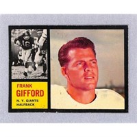 1962 Topps Frank Gifford Crease Free