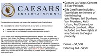 Caesars Las Vegas Concert & Stay Package