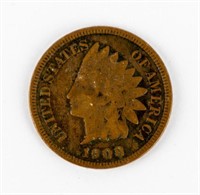 Coin 1908-S Rare Indian Head Cent VG